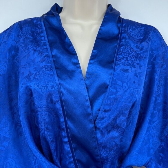 Victoria Secret Gold label Blue Robe Woman's One Size Tie Flawed - Picture 4 of 13